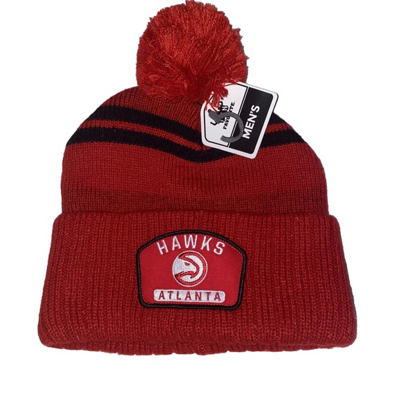 NBA Atlanta Hawks Winter Knit Hat Beanie Cap Warm New With Tags Red - Picture 1 of 5